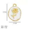Accesorios Populares Transfronterizos de Aleación en Forma de Rosa, Colgantes de Gota de Aceite, Aretes, Suministro de Accesorios para Joyería DIY