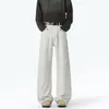 Ropa Popular para Hombre / Pantalones Casuales Nuevos de Primavera, Algodón Puro, Cintura Semi-Elástica con Cinturón de Botón, Estilo High Street Americano, Pantalones Largos