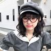 Boina de lana de estilo japonés con cornisa de cuero sintético octogonal para otoño e invierno, ideal para niños, con un toque de alta gama y un pequeño sombrero de pintor para repartidor de periódicos.