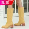 2026 Novas Botas Romanas Retrô Botas de Cano Alto Botas de Cowboy Botas de Exportação Amazon Botas de Tamanho Grande 40-46