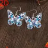 Brincos Leves Acrílico Elegante Plano Borboleta Divertido Desenho Animado Brilhante Moderno Dia dos Namorados Colorido Delicado Mini