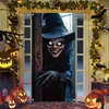 Novo Banner de Porta de Terror de Halloween Tecido de Fundo Decoração Estilo Americano Capa de Porta Festival dos Fantasmas Banner Transfronteiriço Tecido Pendurado Tapeçaria de Festa