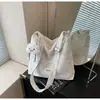 Bolsa de Hombro Ligera Transfronteriza Estilo Simple de Moda con Cordón para Mujer Bolso de Hombro Fresco Bolso Cruzado de Moda Versátil Bolsa de Lona