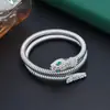 Nova Pulseira Cobra Estilo Europeu e Americano Pulseira Gargantilha Nicho High-end Retro Colar Liga de Luxo Leve Pulseira de Diamante