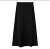 Falda de Punto A7seven para Mujer Invierno Largo Medio Cintura Alta Gruesa Combinable Negro Slim Línea A Falda de Lana