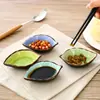 Prato Pequeno de Cerâmica Folha Utensílios de Mesa de Cozinha Prato para Vinagre Prato para Temperos Prato para Molho Prato Pequeno de Cerâmica Prato para Lanches