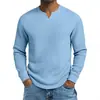 2026 nueva camiseta básica casual de manga larga con cuello en V, corte slim, talla grande para hombre, transfronteriza de primavera y otoño para Amazon
