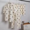 Pijama rojo de internet para mujer verano nuevo algodón artificial manga corta shorts pantalones traje de tres piezas cárdigan casual coreano ropa para el hogar