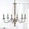 Lámpara Colgante de Madera Vintage Rústica Estilo Americano Transfronteriza Sencilla para Sala de Estar, Comedor, Escalera, Villa