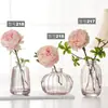 Pequeño relieve simple INS mini jarrón mini dispositivo para una flor color transparente arreglo floral adornos decorativos para alféizar de ventana