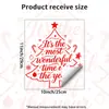 Pegatina de pared autoadhesiva con forma de árbol de Navidad, lema inglés clásico en rojo, removible, para decoración de ambiente navideño en la pared del dormitorio