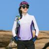Roupa Outdoor de Secagem Rápida Feminina Camiseta de Manga Comprida Esportiva Absorvente de Suor Respirável Elástica Slim Corrida Caminhada Top de Malha de Secagem Rápida