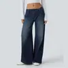 En Stock Envío Rápido Aliexpress Amazon Transfronterizo Nuevos Jeans para Mujer Asimétricos de Tiro Bajo Botón Cremallera Al por Mayor