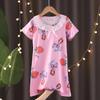 Camisón infantil, pijama de verano para niñas, de manga corta, con falda fina de encaje, ropa de casa para niñas de dibujos animados de talla mediana y grande.