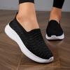 Zapatos 2024 para mujer nuevo comercio exterior para mujer fábrica transfronterizo talla grande zapatos de tela transpirables zapatos tejidos con mosca fondo suave casual zapatos de madre