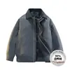 Jaqueta de plumas masculina Enbu, nova coleção de inverno, design de lapela moderno, estilo jaqueta de voo, estética old money, blusa casual, agasalho masculino
