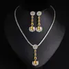 Joyería de Alta Gama Lujo Ligero Colgante Avanzado de Zircón Conjunto de Collar y Pendientes Novia Vestido de Boda Lujo Temperamento Accesorios para Vestido de Noche