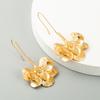 ZA com europeu e americano exagerado Nova Moda flor longa orelha gancho eardrop simples temperamento dourado brincos brincos para as mulheres