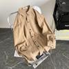 Camisa Masculina de Algodão e Linho Estilo Japonês Bonita Manga Longa Tendência Estilo Hong Kong Solta Casual Jaqueta Casal Primavera e Outono Camisa Básica