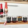 Suporte de copo de cerveja para bar de madeira personalizado cerveja artesanal tamanho pequeno louça vidro bandeja de madeira copo de whiskey copo de vinho