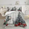 Kit de Textil para el Hogar Navideño con Impresión Digital Cepillada Temu/Jit Transpirable Agradable al Tacto Colcha Funda de Almohada Fábrica de Origen