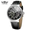 Explosiones recomiendan WINNER reloj mecánico automático para hombre reloj de cuero silencioso Reloj de hombre de negocios