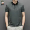 Camiseta de manga corta con solapa de nailon para hombre camiseta de verano para hombre moda juvenil polo a rayas entrega de una pieza para hombre