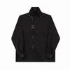 Camisa de Manga Larga para Hombre de Satén Estilo Chino Nuevo Moderno con Patrón Oscuro Irregular Combinable Moda Vintage Hebilla Metálica