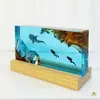 Lámpara de Noche de Resina de Tiburón Ballena y Buzo Exploración de Aguas Profundas Submarinismo Lámpara de Madera Personalizada Decoración del Hogar Regalo