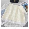 Falda de lunares con ribete de encaje para mujer, Nueva de primavera 2025, Estilo coreano, Cintura alta, Adelgazante, Línea A, Traje, Falda corta, Moderna