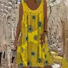 2023 Europeo y Americano AliExpress Amazon WISH Sin Mangas Encaje Plisado Patchwork Estampado Elegante Vestido Mujer