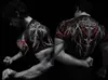 Breathedivinity2026 Novo Caçador de Dragões Venom Roupas Fitness Masculinas Manga Curta Esportiva Secagem Rápida Camiseta Justa