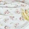 Tela de Gasa Crepé de Doble Capa de Algodón Estampado Digital Estilo Coreano Tela de Oso Lunar Ropa Infantil Ropa para el Hogar de Bebé