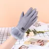 Guantes de Algodón y Cuero Grandes de Invierno para Hombres y Mujeres con Felpa Adicional Espesos Antideslizantes Cálidos para Exterior Montar Guantes Antideslizantes con Pantalla Táctil Venta al por Mayor