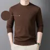 Suéter de Punto Redondo Otoño/Invierno 2025 Manga Larga Moda Masculina Jacquard Agradable al Tacto Cálido Suéter Capa Base