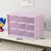 Caja de Almacenamiento de Escritorio Transparente de Nueve Compartimentos Tipo Cajón para Estudiantes Dormitorio Papelería Artículos Varios Caja Organizadora Simple a Prueba de Polvo