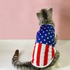 Nueva Camiseta de Verano de Amazon con Estampado de Estrellas para Mascota Gato y Perro, Chaleco Delgado Transpirable con Bandera del Día de la Independencia Americana