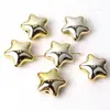 Estrela Pentagrama de Cor Natalina com Furo Reto Estrela Gordinha Contas Soltas DIY Miçangas Feitas à Mão Corrente de Celular Corrente de Bolsa Material