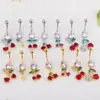 Anillos de Ombligo de Acero Inoxidable Coloridos Transfronterizos Europeos y Americanos, Serie Completa de Diamantes de Alta Gama, Varios Accesorios para Piercing de Ombligo Serie Fruta Cereza