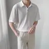 Polo de manga corta con estampado de gofres, novedad de 2025, para hombre, de marca moderna, informal, de verano, color liso, manga corta.