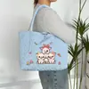 Nova Bolsa de Mão Bordada de Desenho Animado, Bonita e Macia, Bolsa de Ombro de Grande Capacidade, Bolsa Tote Versátil para o Dia a Dia em Algodão Acolchoado