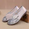Zapatos de Malla para Mujer de Verano Transpirables Estilo Étnico Zapatos para Madre Zapatos Bordados Zapatos de Tela Old Beijing