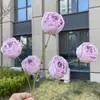 5 Cabezas de Rosas Románticas con Bordes Tostados, Flores Artificiales, Flores Falsas para Boda y Decoración del Hogar, Venta al por Mayor