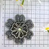Patch de Tecido Flor de Strass Pérola Estilo Coreano Elegante DIY Artesanal Versátil Grampo de Cabelo Tiara Flor para Sapato Acessórios de Roupa