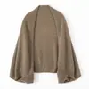 Chal 100% Cachemir Estilo Nuevo Ropa Exterior Primavera Otoño Invierno Sencillo Color Sólido Cárdigan Cálido Tacto de Alta Gama Capa Capa