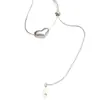 Collar Pequeño y Exquisito de Corazón para Mujer, Cadena de Suéter Exquisita Ajustable con Tirador Geométrico Estilo Ins Diseño de Nicho