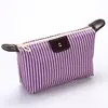 Bolsa de Maquillaje de Albóndiga Rayada Estilo Coreano Bolsa de Albóndiga Bolsa Plegable de Maquillaje y Artículos de Tocador Bolsa de Baño Bolsa de Viaje Bolso de Mano Bolsa de Almacenamiento