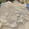 Nuevos Calzones tipo Boxer de Mujer a Rayas de Leche Modal, Algodón Puro con Entrepierna Extendida, Antibacterianos 10A