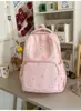 Nova Mochila Escolar Leve de Cor Sólida para Meninas do Ensino Fundamental II e Ensino Médio Mochila Escolar de Grande Capacidade Mochila Casual Multicamadas para Uso Externo
