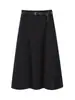 Falda Midi de Lana Petite para Mujer 150, Otoño e Invierno Engrosada Adelgazante de Cintura Alta Tipo Paraguas, Falda Midi de Línea A, XS que Realza la Altura